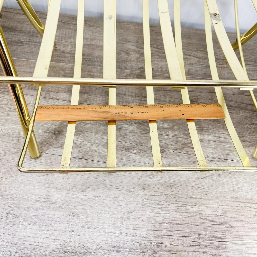 Mid-Century Brass Magazine Rack: Gold Towel Holder with Handle‎